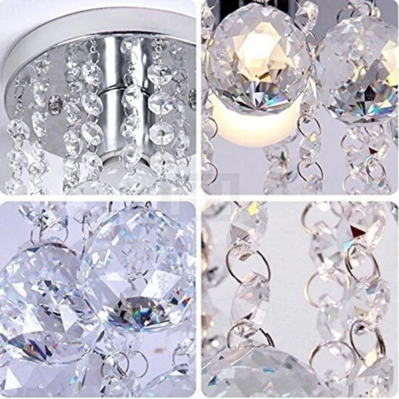 lustre moderne led boule de cristal luminaire suspension plafonnier