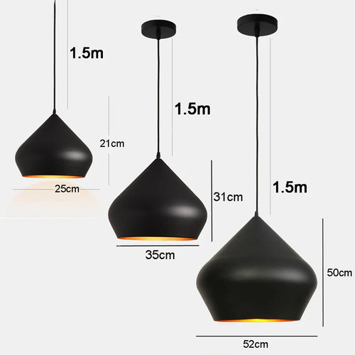 Modern Sleek Pendant Ceiling Lights, Suspension lamp for Kitchen Islands, Restaurant Tables, Home Room decorations Lighting - vue 6 sur 8
