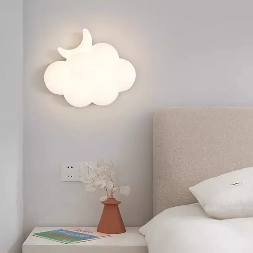 applique murale nuage blanche lampe enfant design moderne et chaleureux - vue 2 sur 9