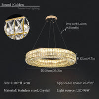 lustre en cristal moderne pour décoration intérieure de luxe