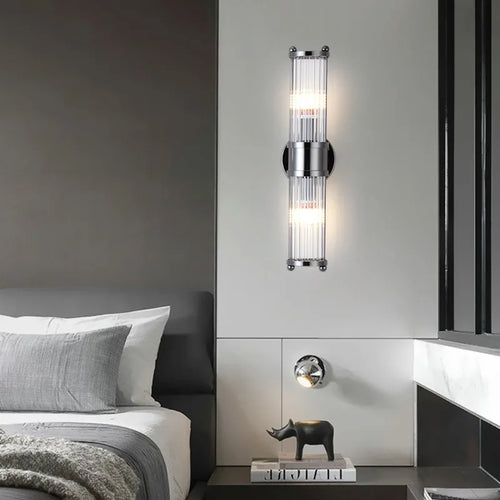 applique murale en cristal à rayures chromées et noires pour intérieur - vue 7 sur 11