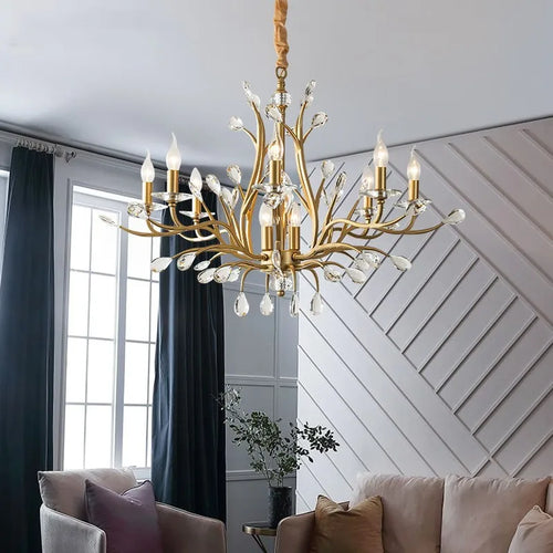 lustre vintage en cristal pour éclairage intérieur élégant - vue 2 sur 9
