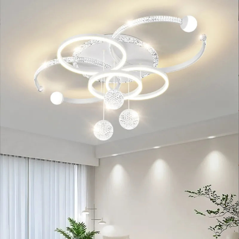 Plafonnier LED moderne et intelligent en cristal Qingshe