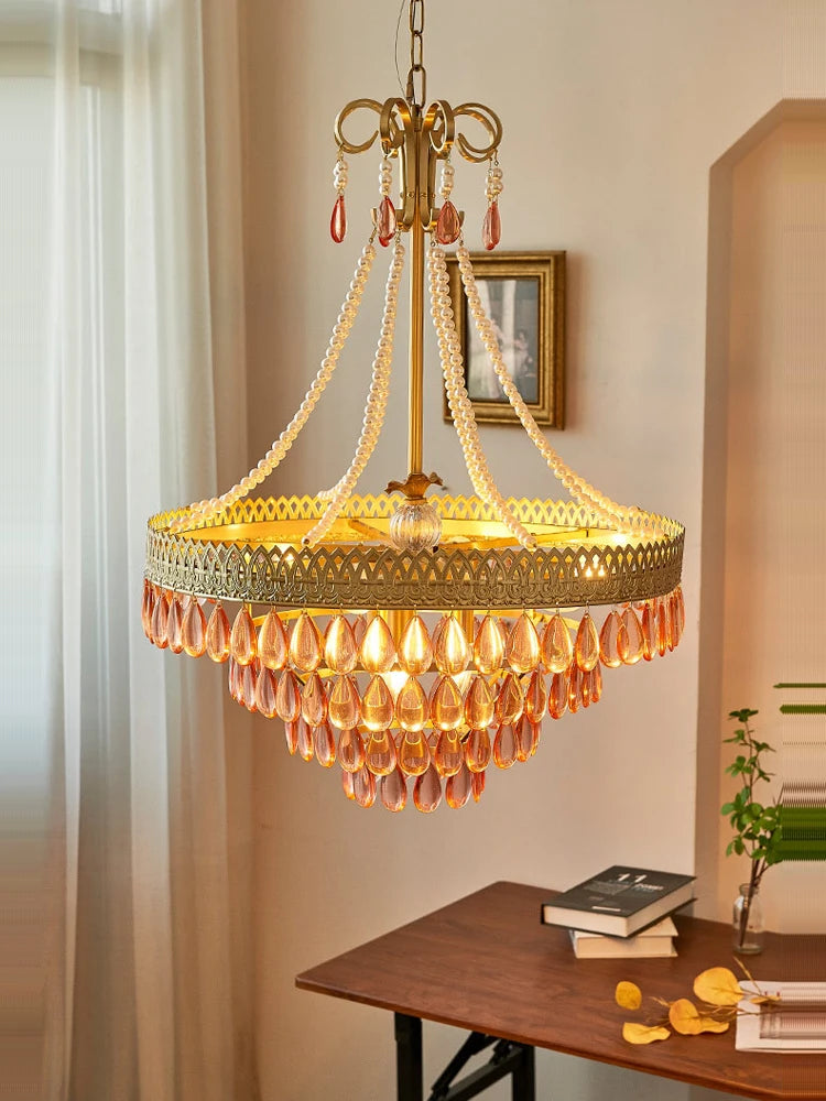 lustre à led cristal en forme de goutte d'eau 2024 pour éclairage élégant - vue 7 sur 14