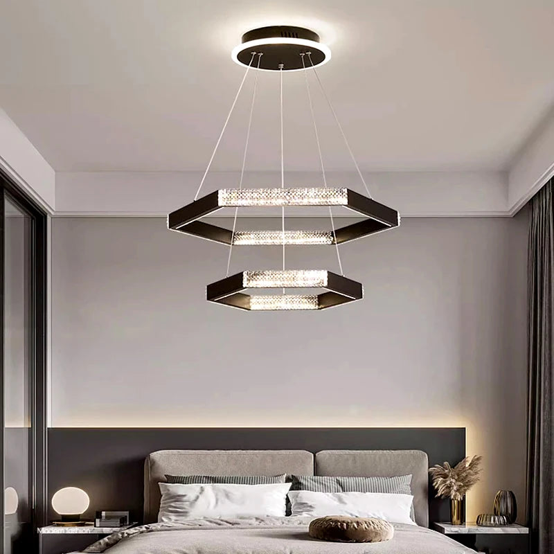 lustre moderne simple suspension led pour éclairage intérieur