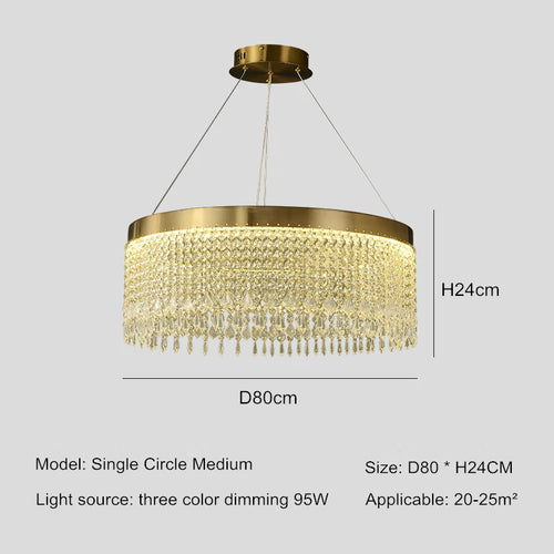 lustre en cristal led design moderne pour décoration intérieure - vue 11 sur 11