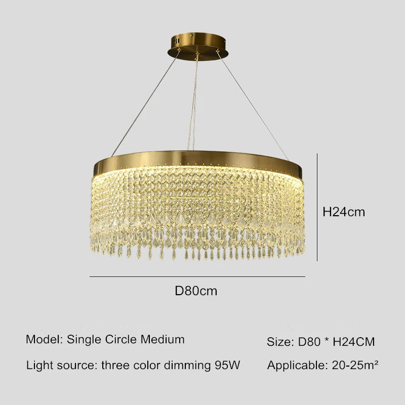 lustre en cristal led design moderne pour décoration intérieure - vue 10 sur 11
