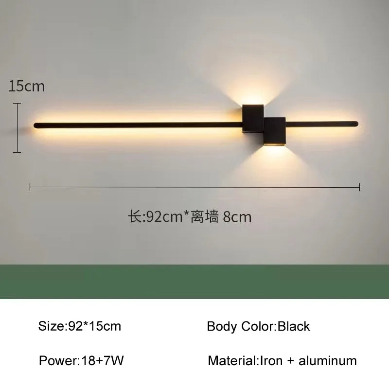 Applique murale led design nordique moderne luminaire décoratif monté en surface - vue 11 sur 12
