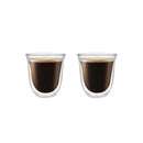 Lot 2 tasses double paroi verre isolant design