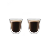 Lot 2 tasses double paroi verre isolant design