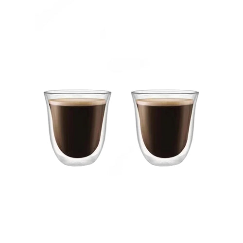 Lot 2 tasses double paroi verre isolant design