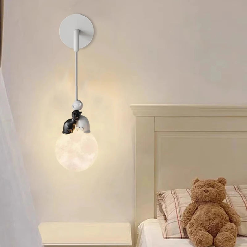 applique murale led chat mignon pour chambre d enfant décoration chaleureuse - vue 4 sur 14