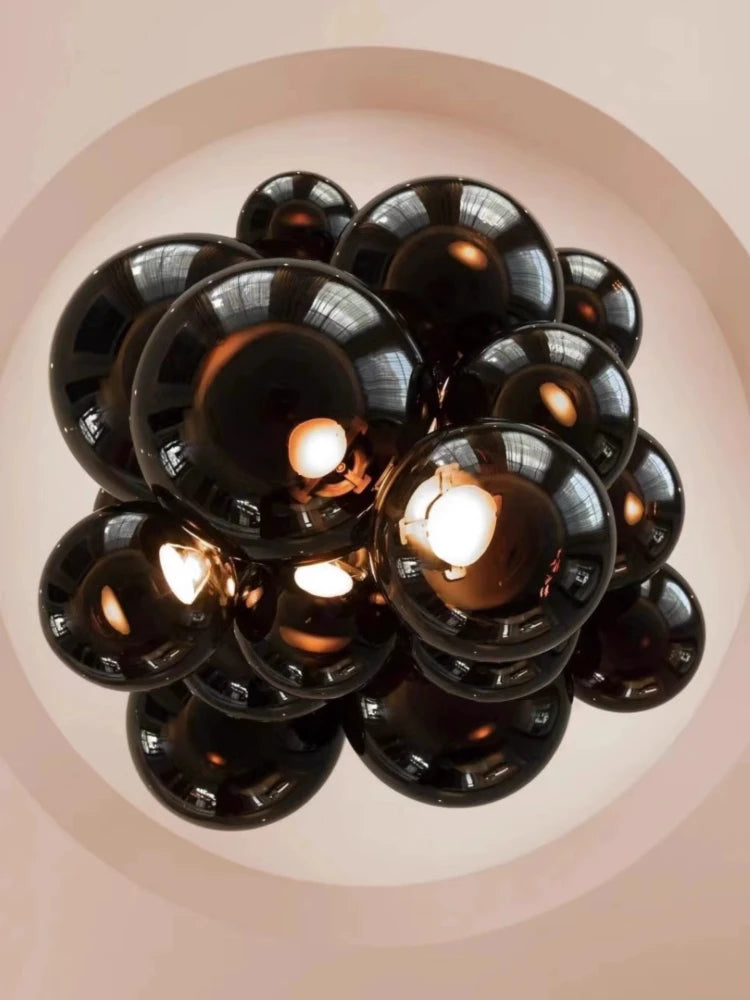 suspension en verre design italien style raisin lumineux