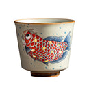 Tasse kung fu ceramique motif arowana style chinois