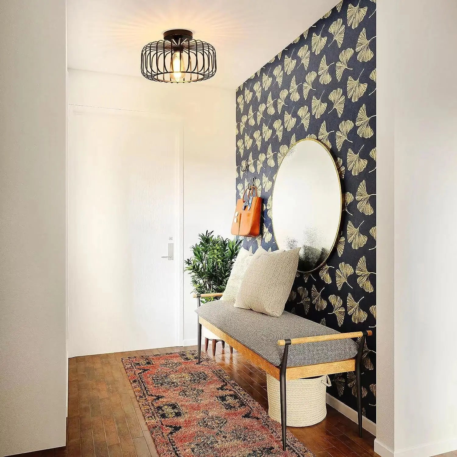 Simple cage à oiseaux plafonnier intérieur chambre salon couloir plafonnier E26 lampes de restaurant luminaires décoratifs AC 110 V - vue 7 sur 6