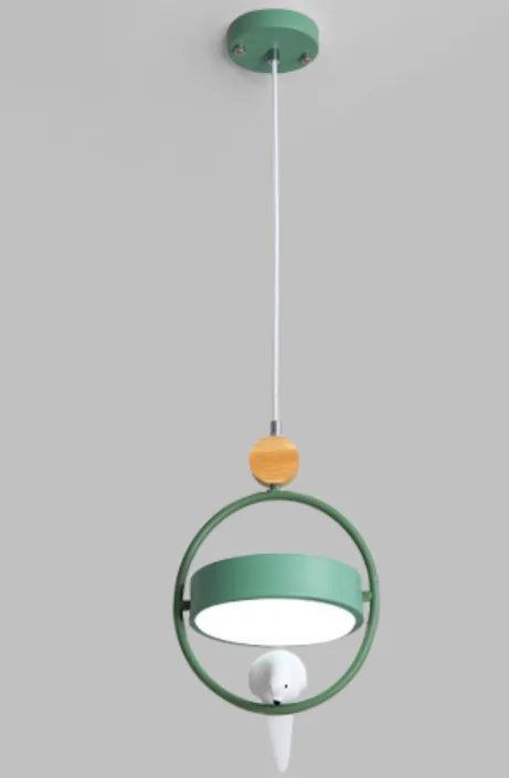 suspension moderne en bois avec éclairage led décoratif intérieur - vue 8 sur 8