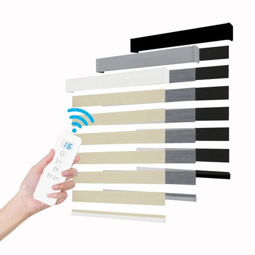 Store zébré électrique double couche occultant télécommande maison