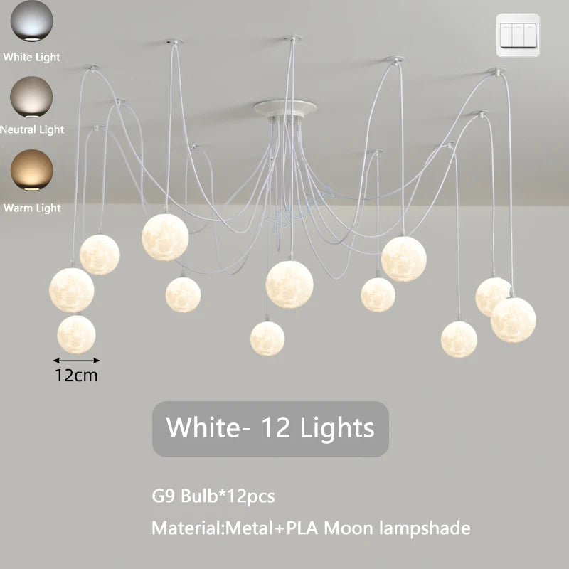 lustre multi lumières suspendues style nordique pour commerces - vue 8 sur 16