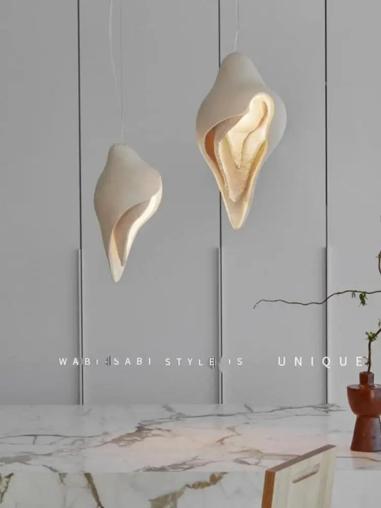 lustre en conque design nordique wabi sabi pour décoration intérieure - vue 4 sur 9