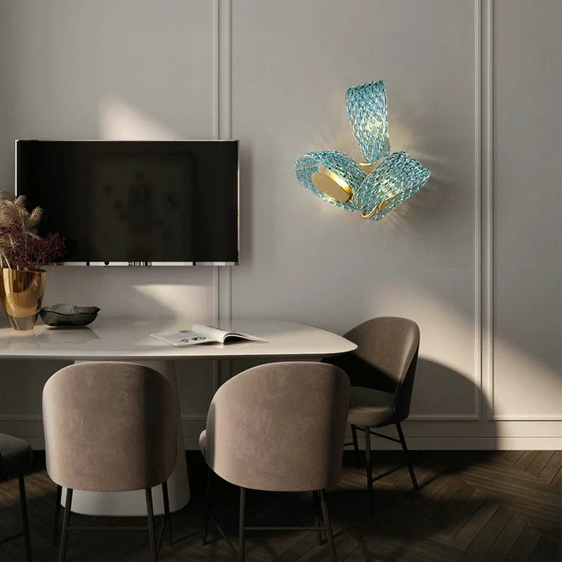 applique murale led de luxe en forme de fleur moderne en cuivre - vue 3 sur 8