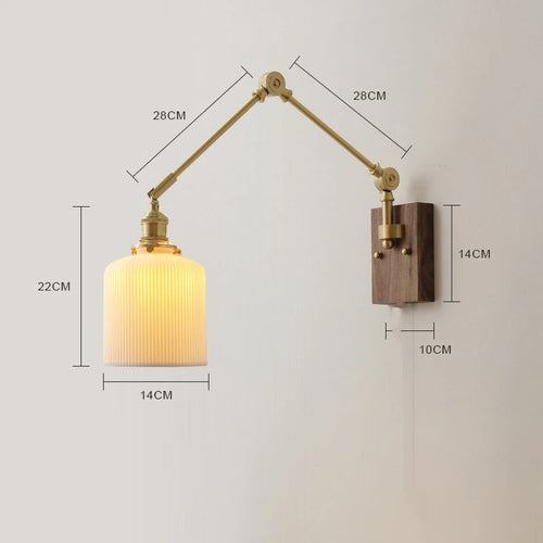 iwhd Applique murale led pivotante en cuivre avec interrupteur à chaîne - vue 3 sur 23