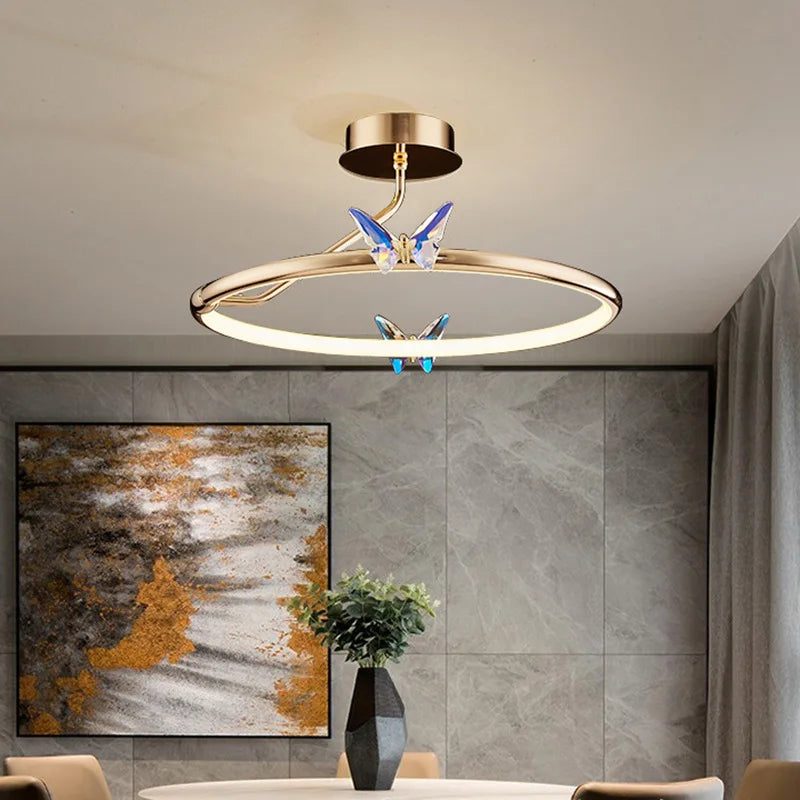 lustre led papillon avec cordon réglable pour décoration intérieure - vue 5 sur 20