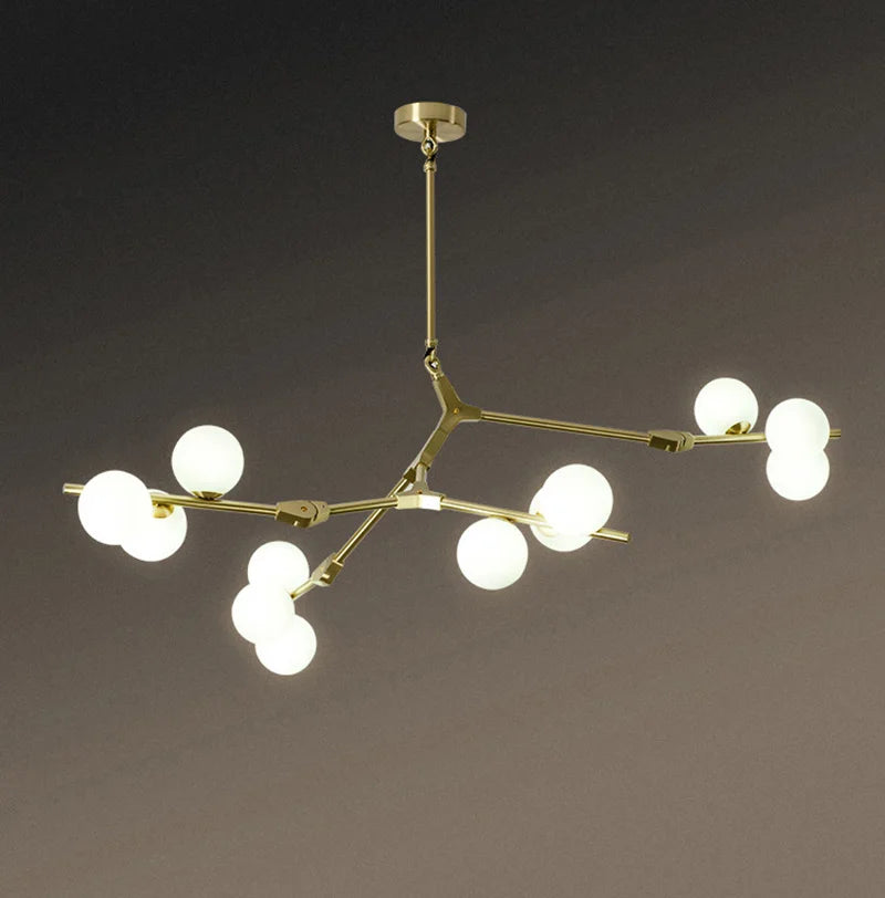 2024 Modern LED Chandelier Branches Style Glass Balls Ceiling Lamp Living Room Dining Room For Bedroom - vue 2 sur 12