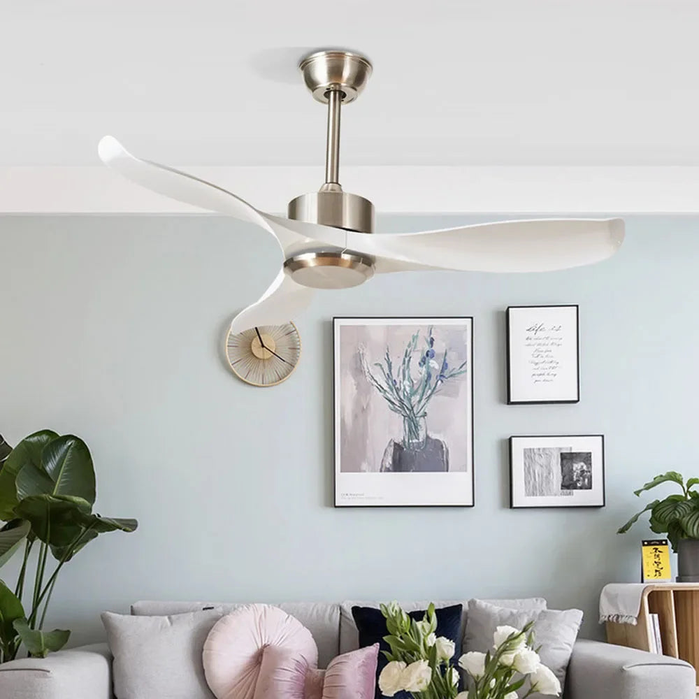 ventilateur de plafond moderne sans lumière télécommande design élégant - vue 3 sur 6