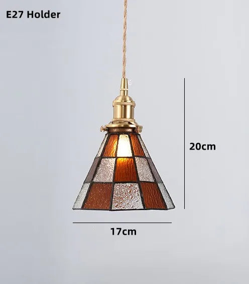 suspension nordique en verre teinté et cuivre élégant - vue 22 sur 25