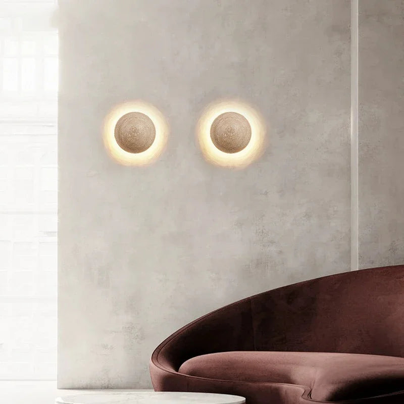applique murale à led en pierre pour éclairage d ambiance nordique - vue 4 sur 7