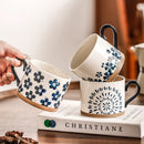 Mug japonais en céramique motif fleurs cerisier rétro