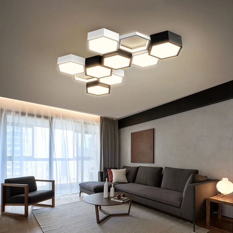 plafonnier design en nid dabeille pour intérieur créatif - vue 3 sur 18