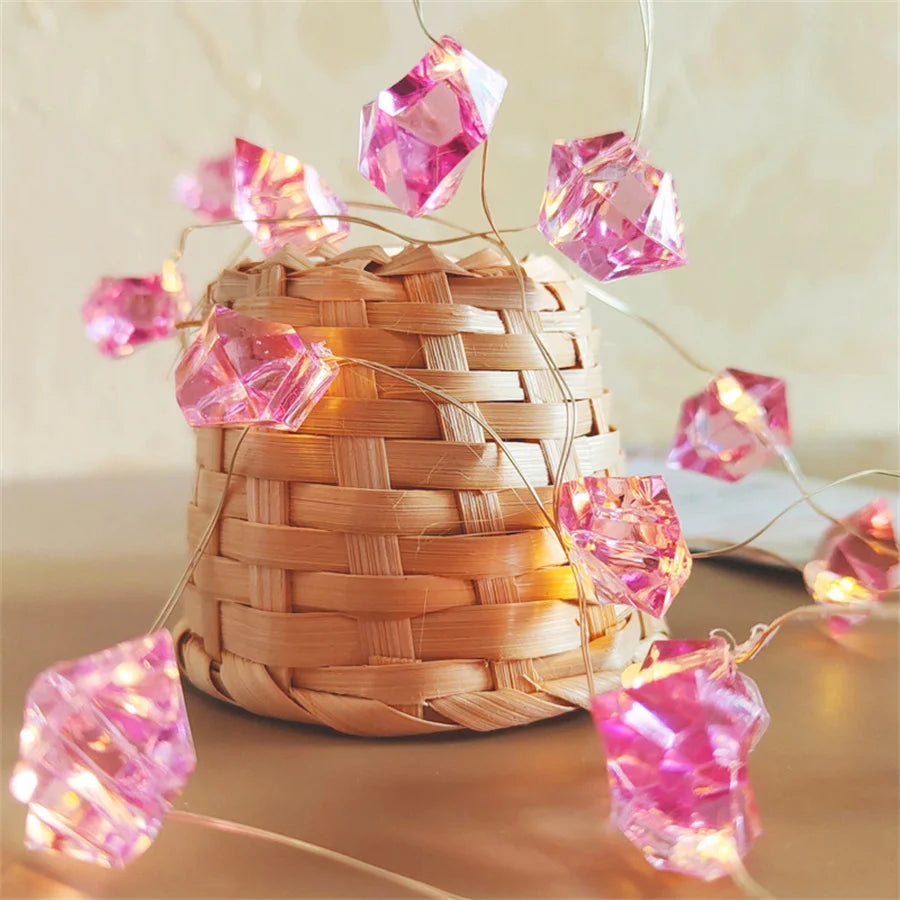 guirlande lumineuse en cristal pour décorations de fêtes - vue 3 sur 8