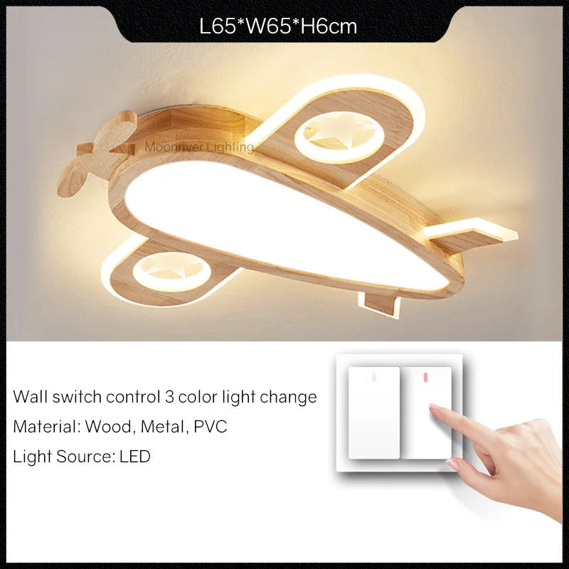 lustre en bois pour chambre d'enfant suspension décorative - vue 15 sur 15
