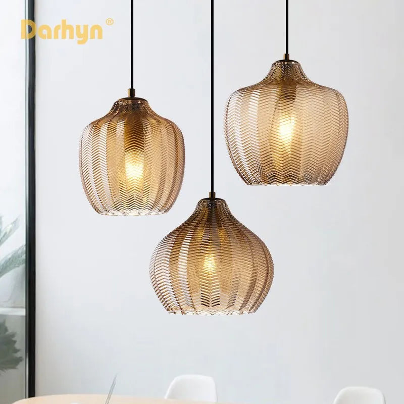 Lampe led suspendue verre design moderne
