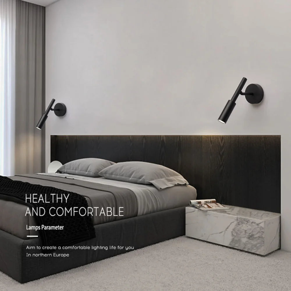 Applique murale LED lampe lampe de lecture pour chambre hôtel nuit livre lampe réglable Rotaion applique murale LED projecteur minimaliste - vue 5 sur 8