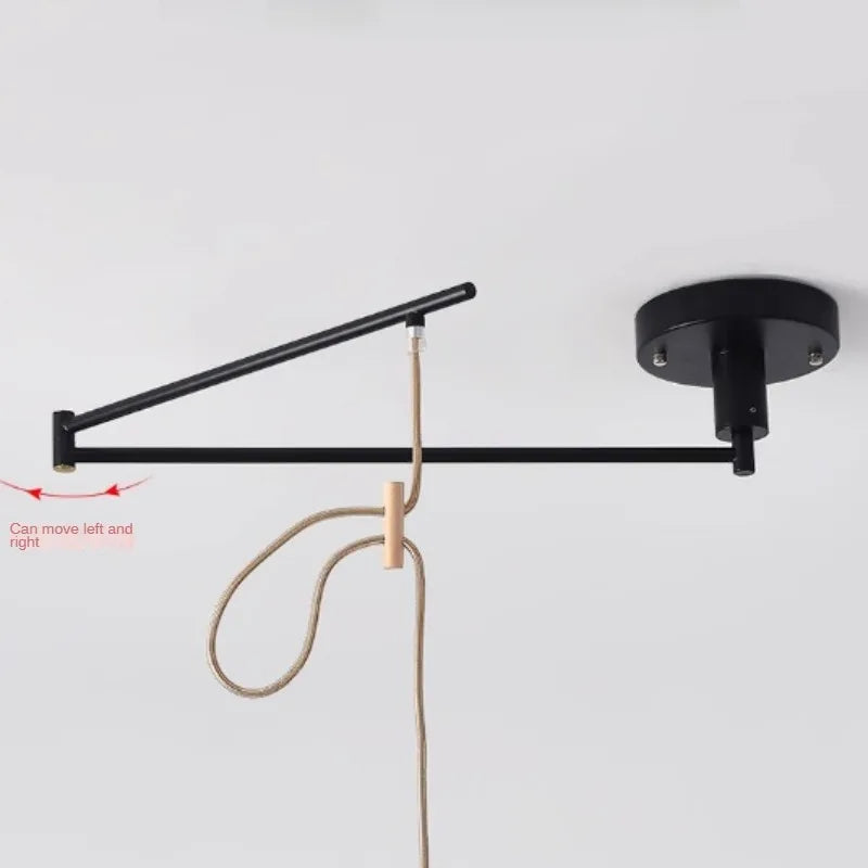 lustre moderne à led créatif avec bras rétractable en bois artistique - vue 4 sur 16
