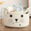 paniers de rangement en coton thème chaton décoratif et pratique