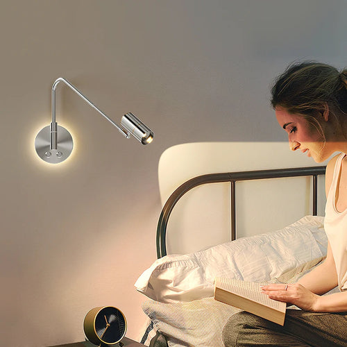 lampe de lecture murale style crème bras oscillant bauhaus interrupteur tactile - vue 2 sur 10
