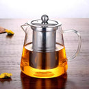 Théière verre borosilicate infuseur amovible acier kungfu