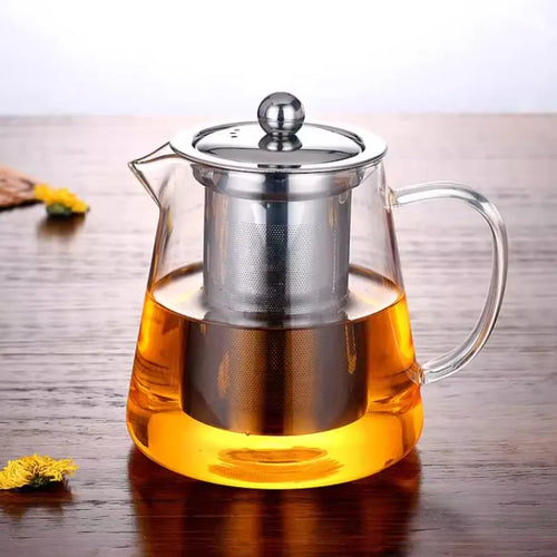 Théière verre borosilicate infuseur amovible acier kungfu