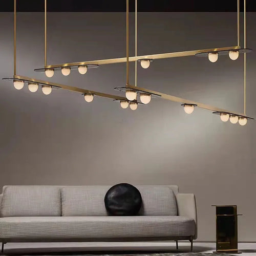 lustre led art déco style 	 suspension - vue 2 sur 8