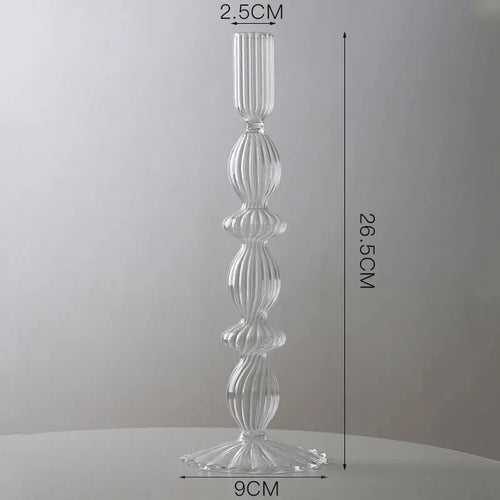 bougeoir en verre européen pour décoration et mariage - vue 26 sur 30