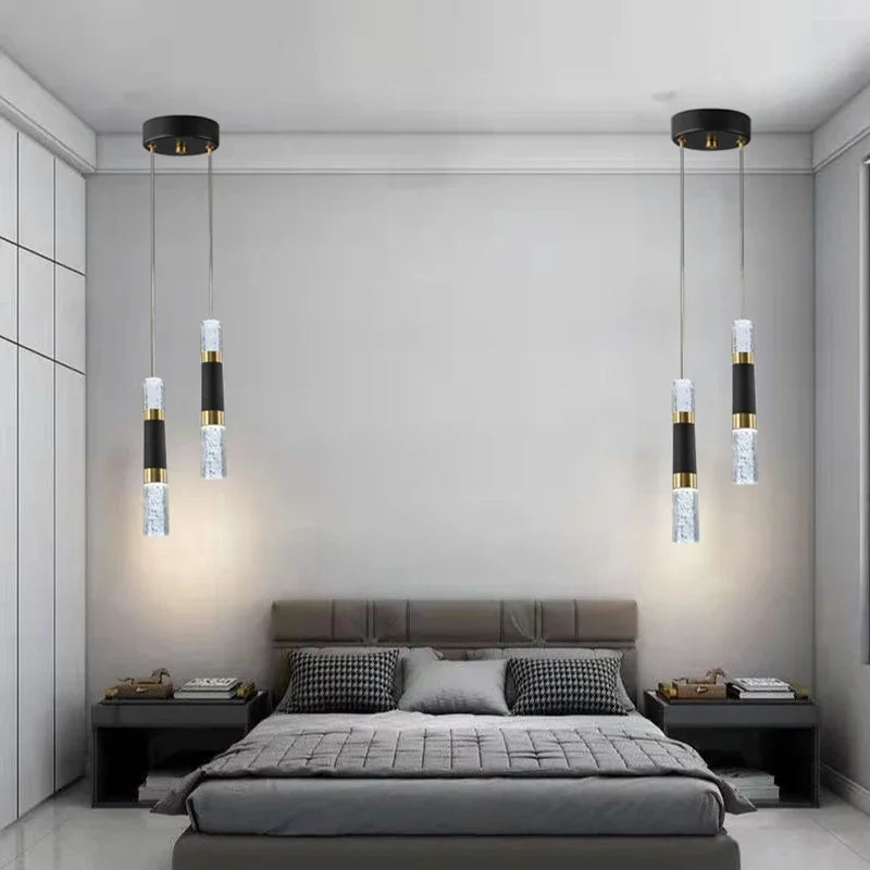 lustre moderne à LED avec lampes à bulles en acrylique suspendu - vue 3 sur 8