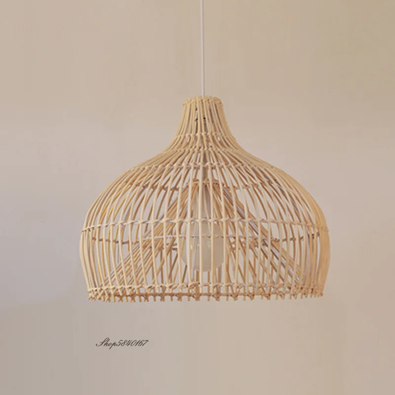 suspension en rotin japonais pour restaurant asiatique style pastoral - vue 4 sur 12