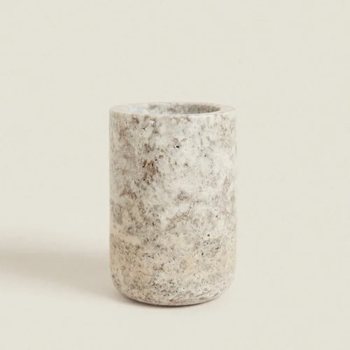 ensemble d'accessoires en travertin wabi-sabi pour salle de bain - vue 5 sur 6