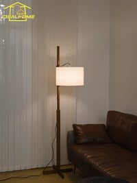lampadaire japonais wabi-sabi en bois massif éclairage ajustable moderne