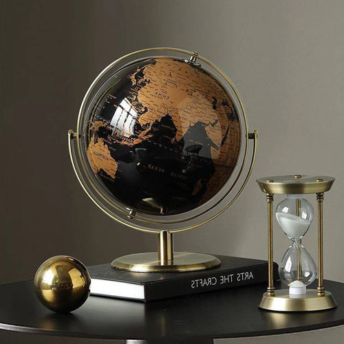 globe rotatif décoratif européen lumineux artisanat créatif luxe - vue 3 sur 10