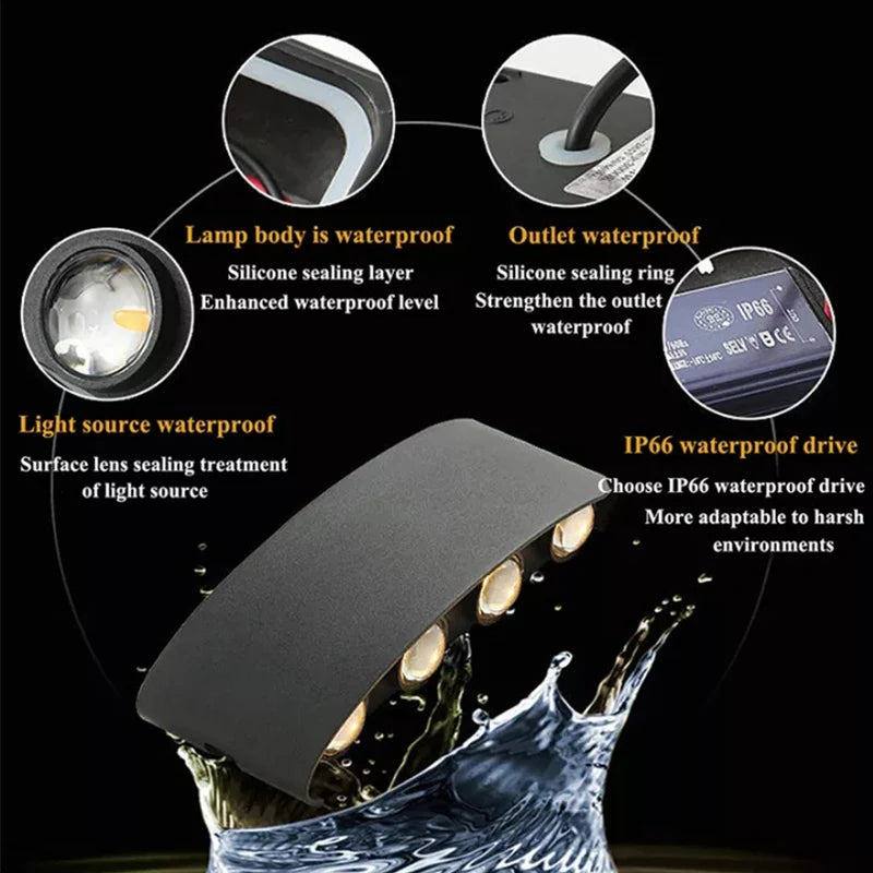 applique murale extérieure led luminaire étanche pour jardin décoratif - vue 3 sur 14