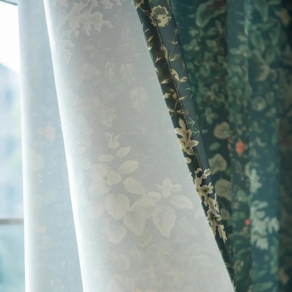 Rideau moderne motif feuilles pour salon chambre - vue 4 sur 8